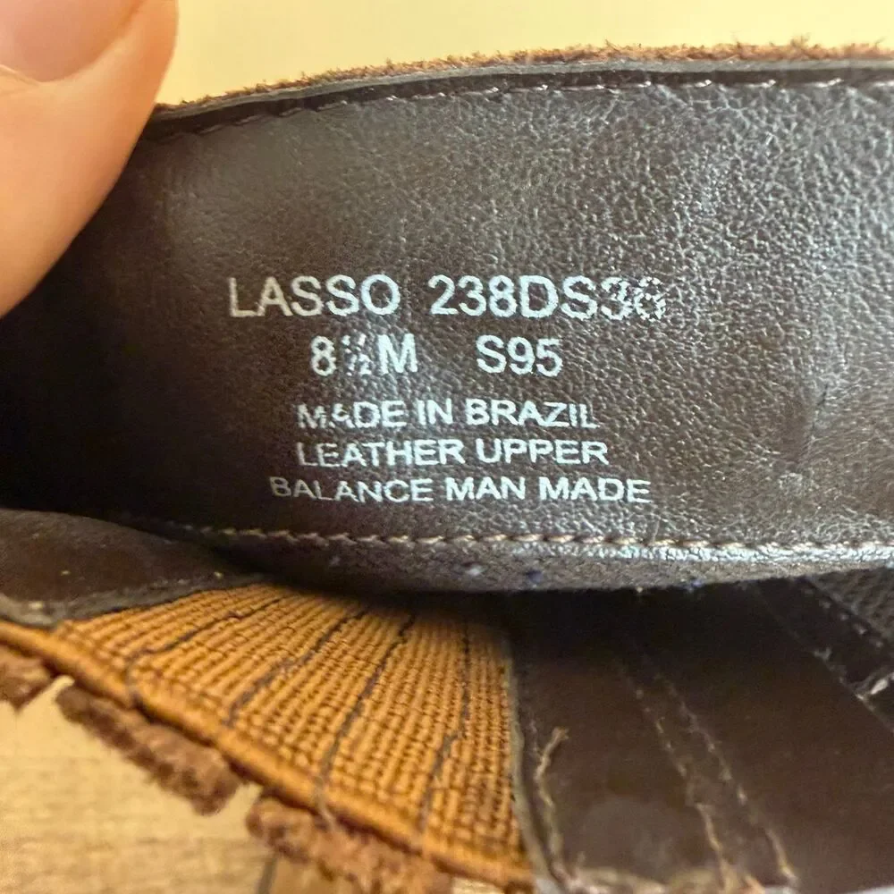 Dr. Scholl's Lasso western boots brown suede embroidered stitching 8.5 shoes - Picture 8 of 8